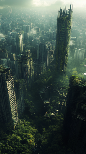 Futuristic Abandoned City Nature Futuristic Abandoned City Nature