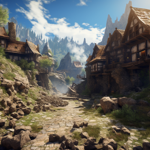 A haunting view of a collapsed medieval village