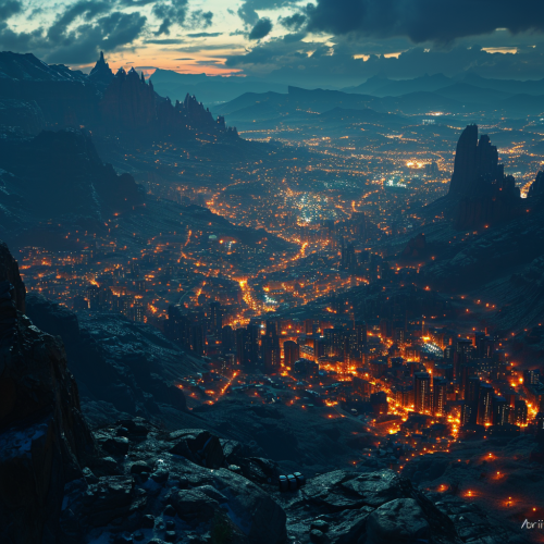 Stunning aerial view of Abrii city lights