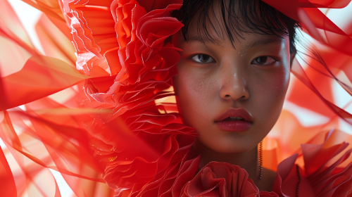 Fashion campaign model 3D elements