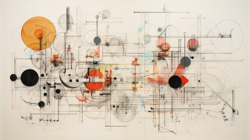 Abstract absurdist symphonic orchestra diagram