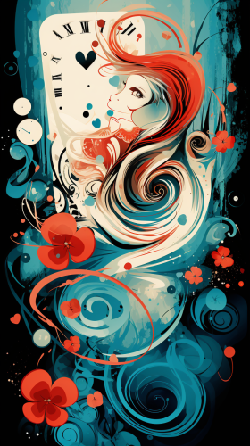 Colorful abstract image inspired by Alice in Wonderland