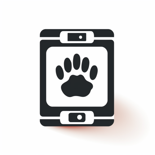 Black Dog Pawprint Polaroid Photo Logo