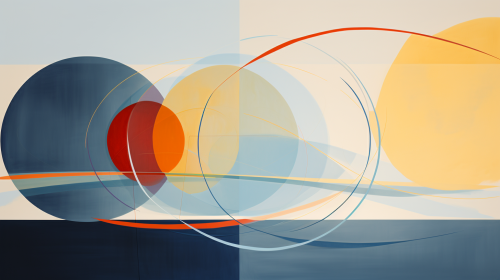 Abstract circles and colors art piece