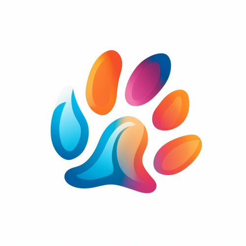 Abstract dog pawprint logo design