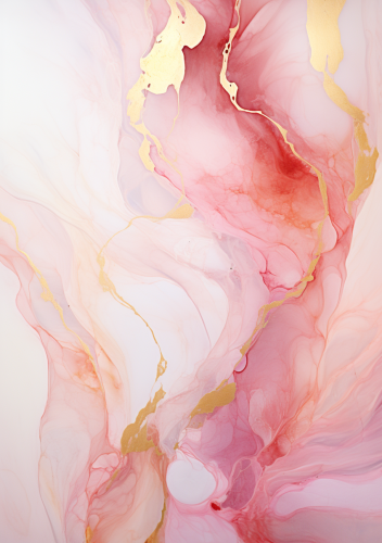 Abstract gold painting with pink marbles Abstract gold painting with pink marbles
