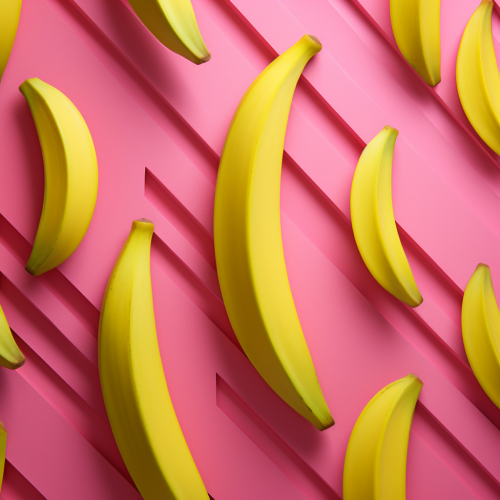 Abstract line shapes with banana motifs