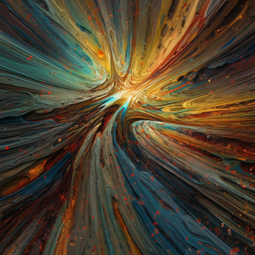 Colorful abstract painting with relief