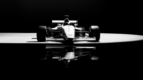 Race car in abstract minimalism