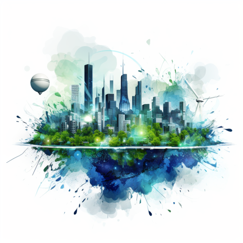 Abstract city with innovative energy Abstract city with innovative energy