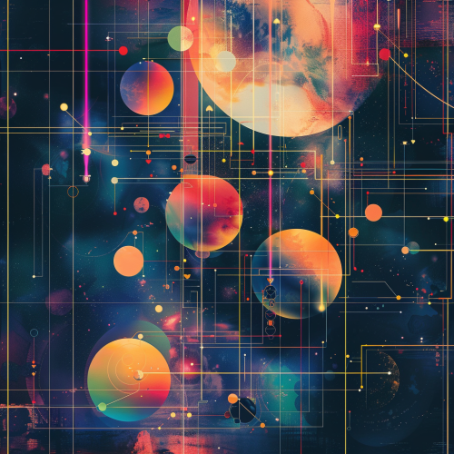 Colorful Abstract Solar System Map
