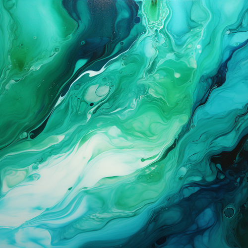 Abstract Fluid Texture in Green and Blue