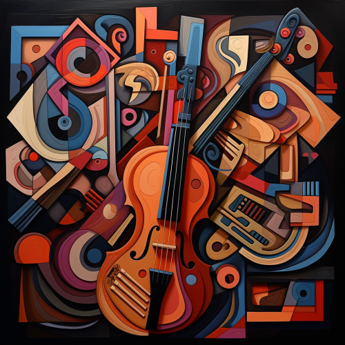 Unique abstract jazz cubist artwork