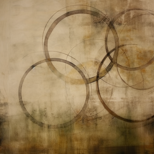 Vibrant circles in rustic artwork Vibrant circles in rustic artwork