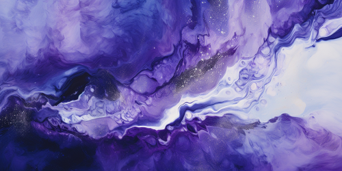 Abstract sea art in purple, white, and black
