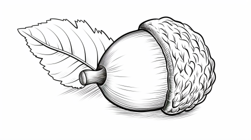 A zoomed-in view of an acorn