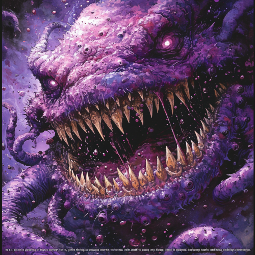 Mauve cosmic horror acrylic painting