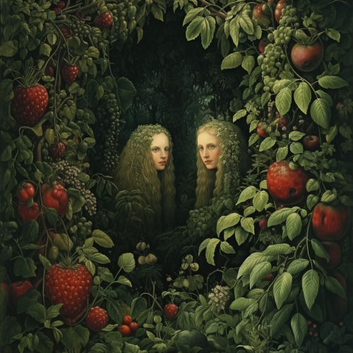 Adam and Eve conceal from God Adam and Eve conceal from God