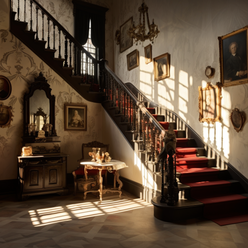 Spooky house with haunting shadow