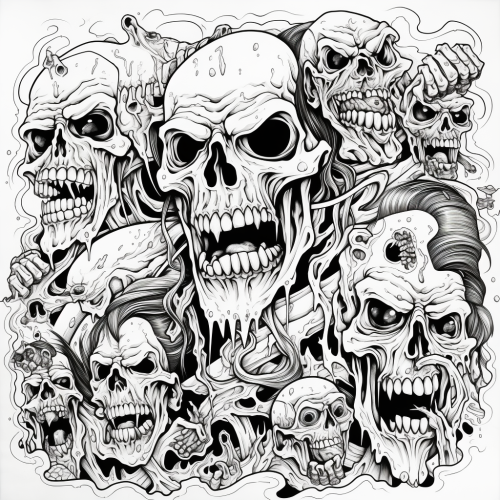 Black and White Line Art for Adult Coloring Book