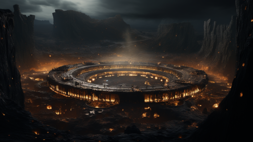 Fascinating advanced alien pit with forcefields