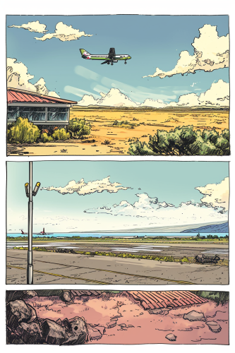 Comic strip about Tenerife North Airport