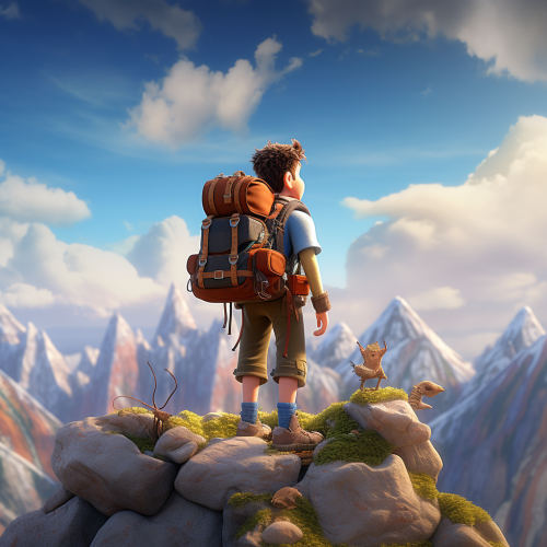 Adventure Man conquering the mountain peak Adventure Man conquering the mountain peak