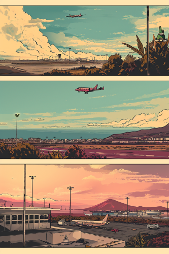 Canadair CL-215 aircraft flying over Tenerife