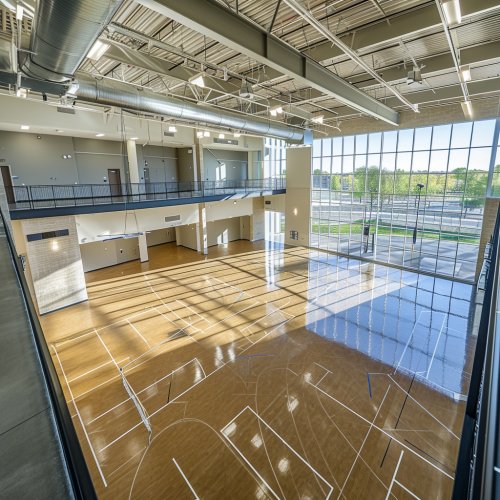 Aerial view recreational center space