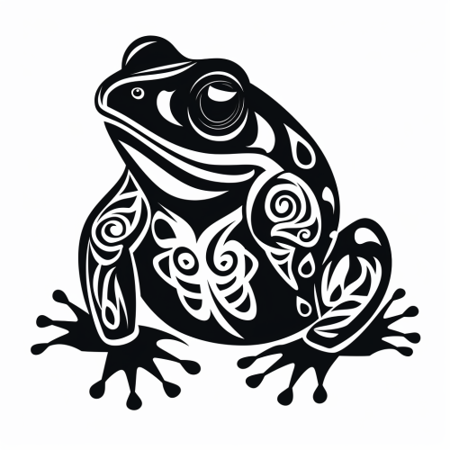 Black and White African Bullfrog Graphic