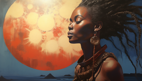 African Shamanic Woman with Nature Background