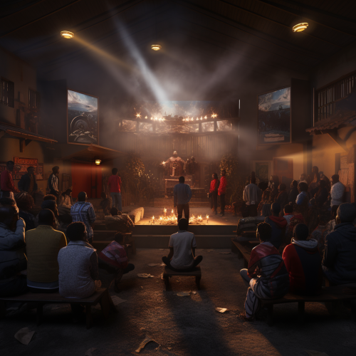 Image of African Youth Engagement Tour from local church for MidJourney Prompt - 2Moons.ai