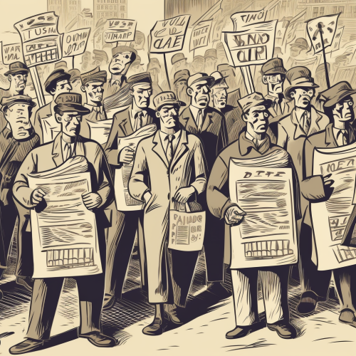 Aggressive Protesters Rally in USA: Cartoon Image