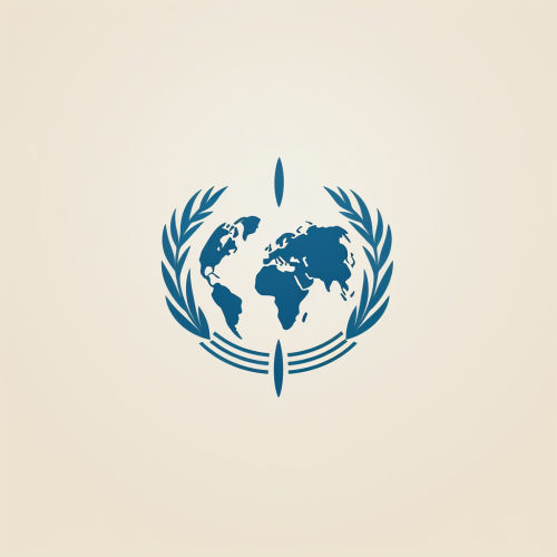 Simplified globe with humanitarian symbols - Aid Atlas