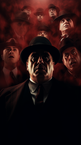 Al Capone and mafia members looking up