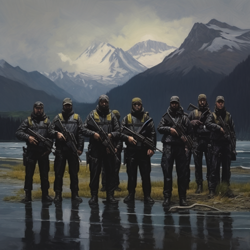 Alaska Watchmen in Majestic Natural Setting Alaska Watchmen in Majestic Natural Setting