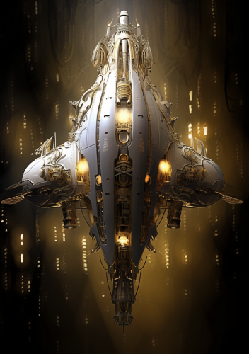 Sci-fi Spaceship with Glowing Lights Sci-fi Spaceship with Glowing Lights