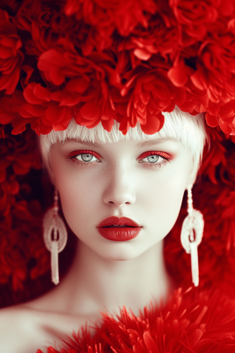 Fashionable Albino Girl with Unusual Hairstyle