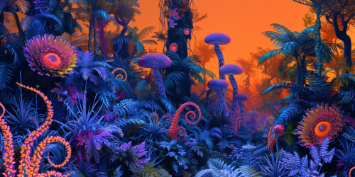 Contaminated Alien Rainforest with Bioluminiscent Flora Contaminated Alien Rainforest with Bioluminiscent Flora