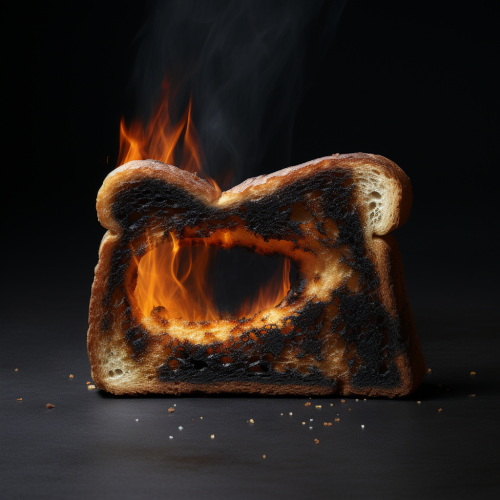 Amazon logo on burnt toast