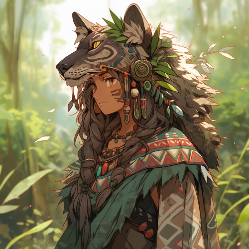 Mysterious and Wild Amazonian Druid