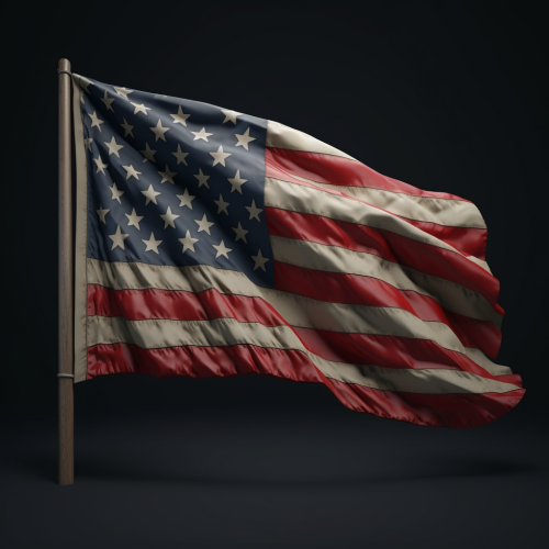 Realistic American flag design