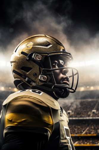 American football player with cinematic lighting
