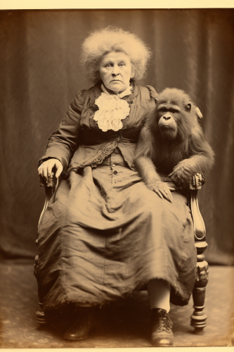 Portrait of a Grand Dame with Baboons Portrait of a Grand Dame with Baboons