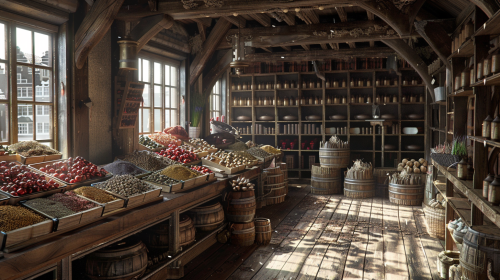 Wooden Crates Tulips Spices