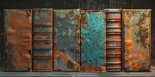 Ancient book cover with mixed textures