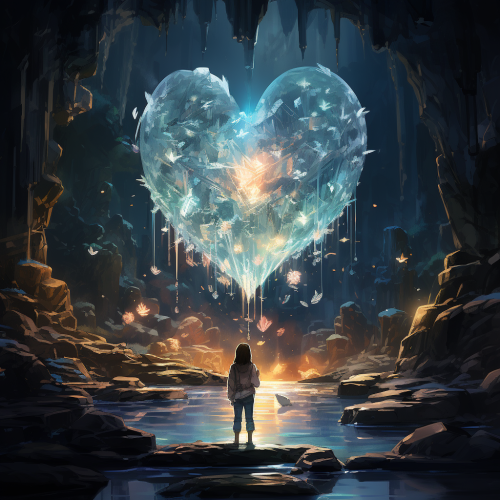 Radiant heartstone amidst crystalline waters Radiant heartstone amidst crystalline waters