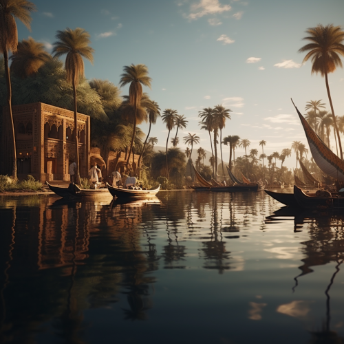 Serene waters of the majestic ancient Nile Serene waters of the majestic ancient Nile