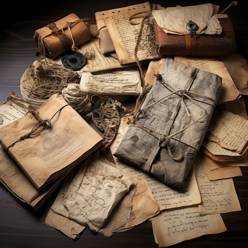 Ancient papers notes bundle