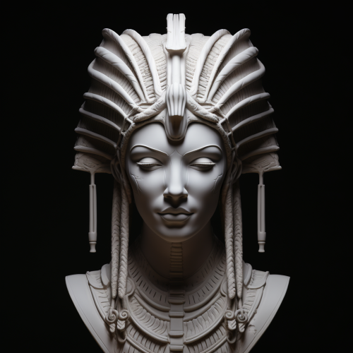 White plaster sculpture of Phoenician goddess